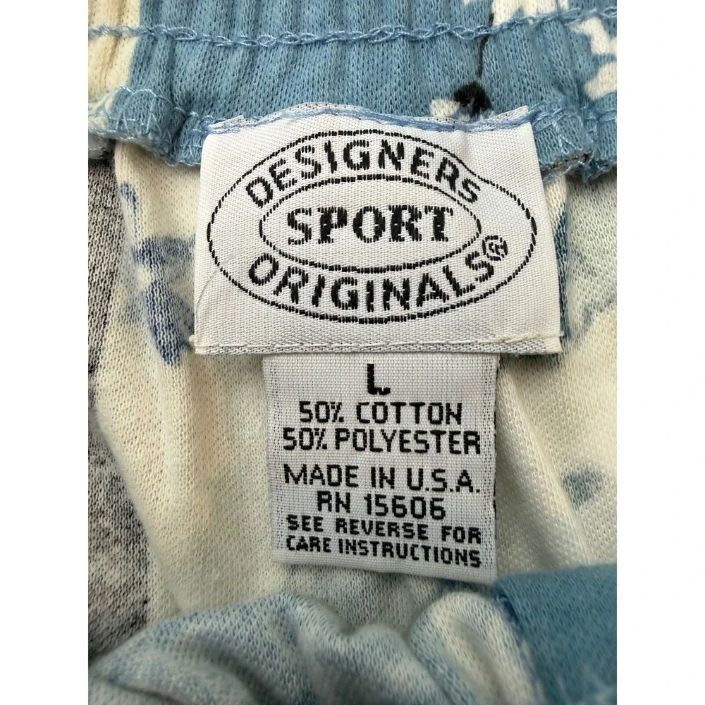 Vintage Patchwork Button Down Skirt Womens L Blue‎ Floral Modest Stretch USA